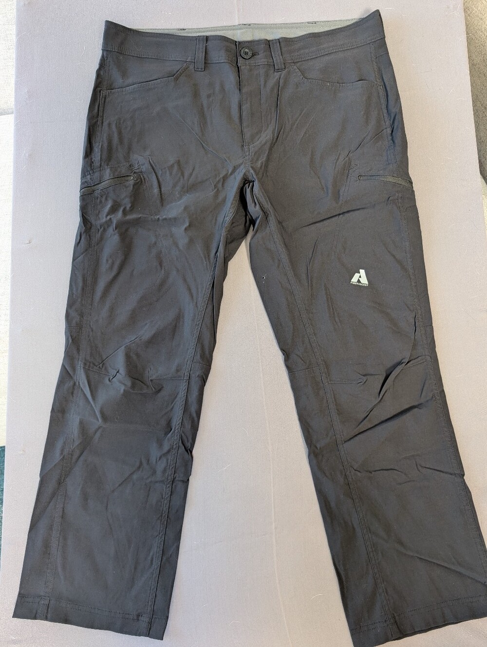 Eddie Bauer First Ascent Pant Mens 38x30 Black Cargo Pockets Hiking